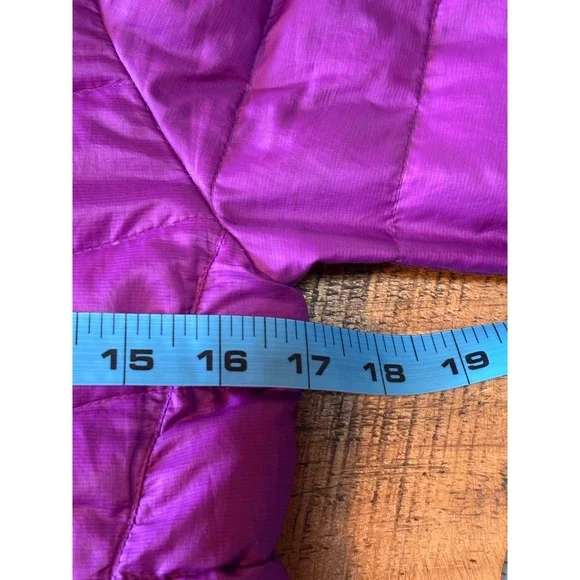 Marmot Womens 700 Fill Down Jena Jacket Purple Lime Green Lightweight Size XS - Picture 12 of 14